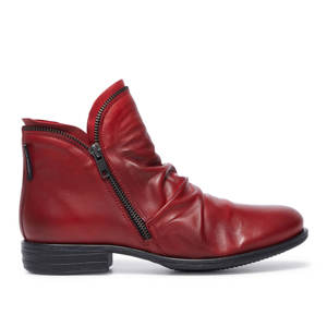 Carl Scarpa Natalia Red Leather Ankle Boots